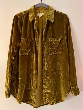 Anthropologie Maeve Karina Velvet Button Down Size 0